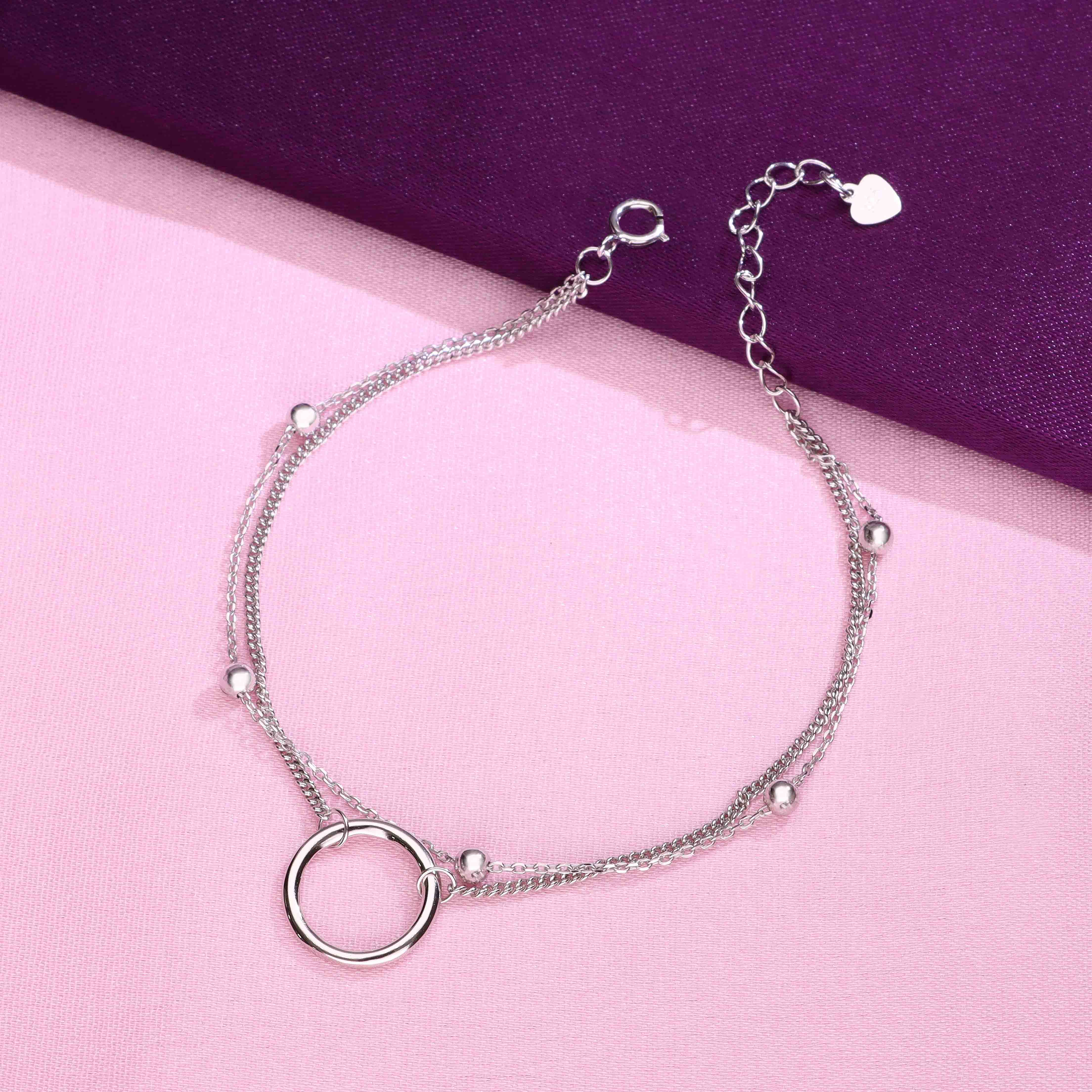 Minimal Double Layered Silver Beaded Casual Bracelet - Image 5