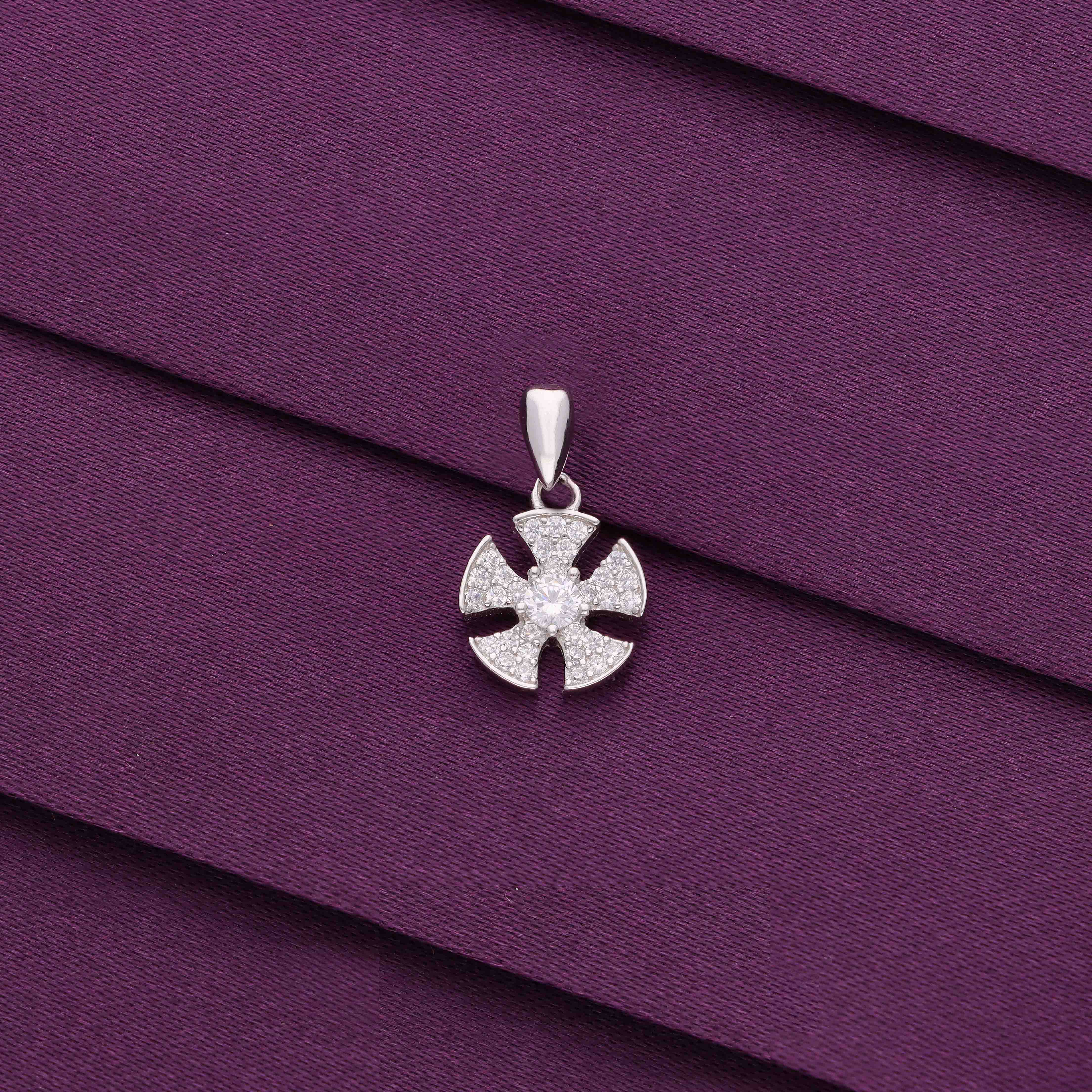 Sterling Silver Zircon Studded Pendant - Image 4