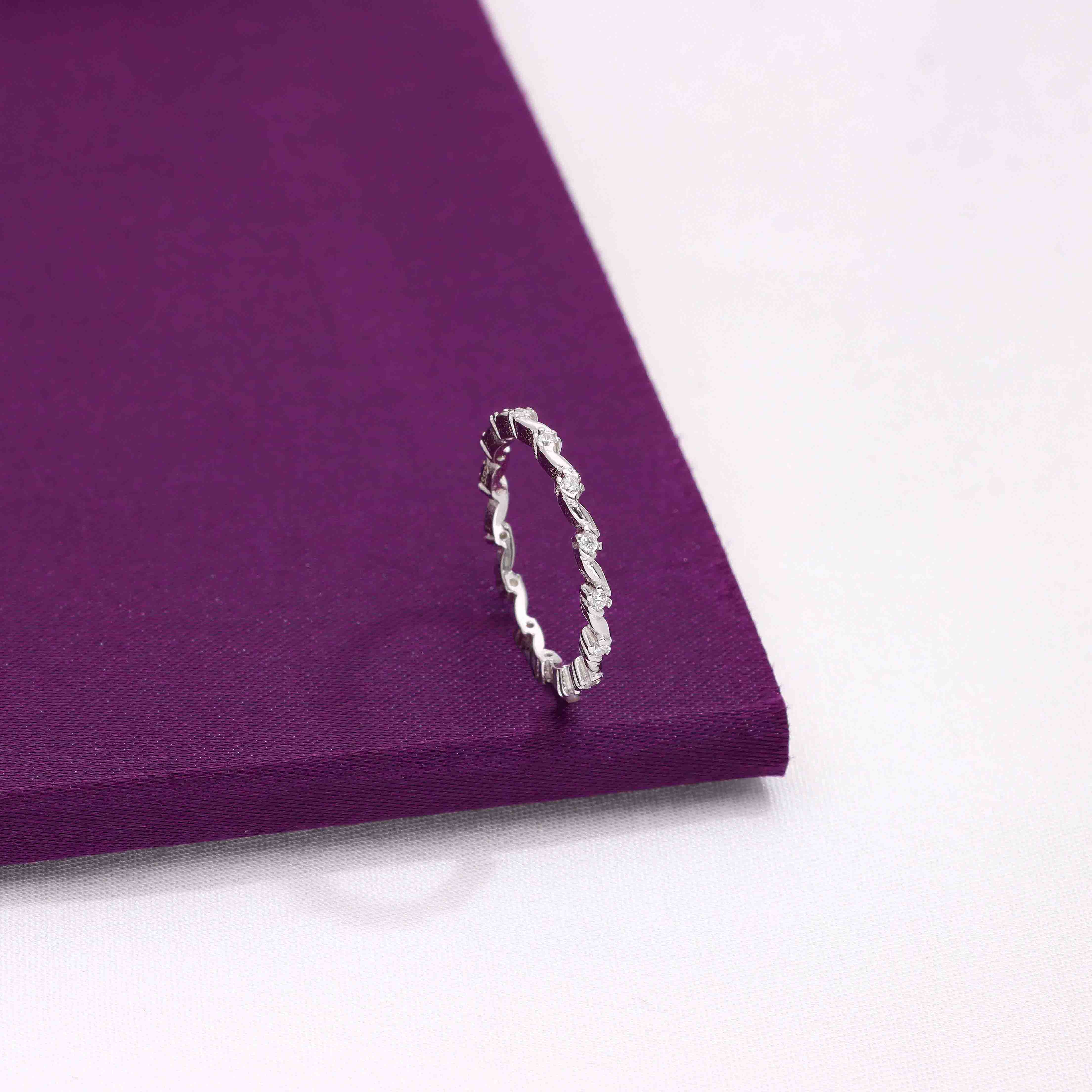 Elegant Sterling Silver Diamond Eternity Band - Image 5